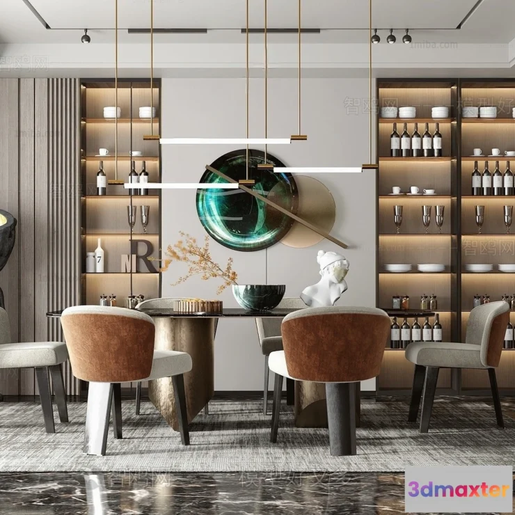 1358717 - Dining Room - Villas 3D Interior Scene - 3D Models - 174 3D Max