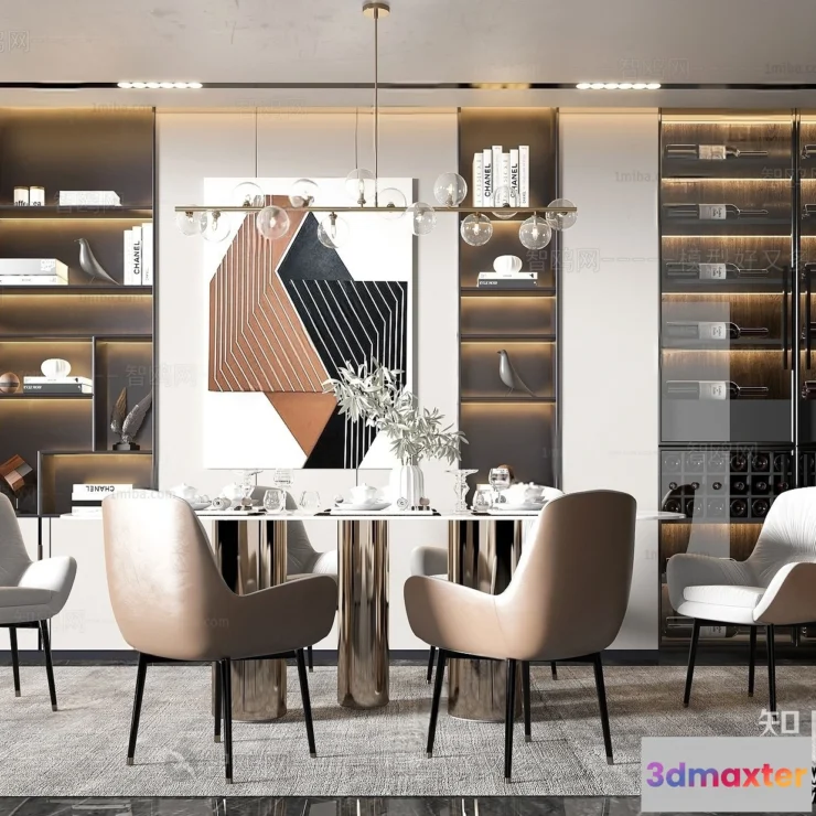 1358786 - Dining Room - Villas 3D Interior Scene - 3D Models - 175 3D Max