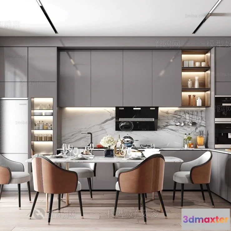 1359643 - Dining Room - Villas 3D Interior Scene - 3D Models - 188 3D Max