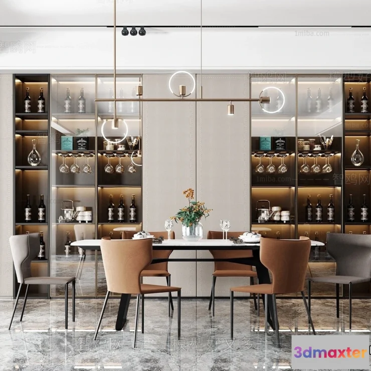 1360117 - Dining Room - Villas 3D Interior Scene - 3D Models - 195 3D Max