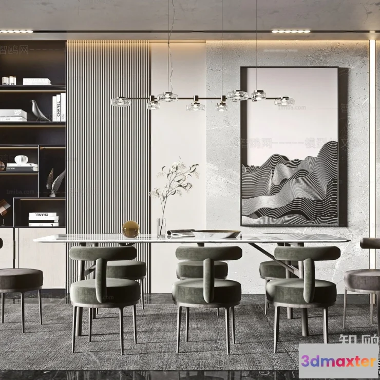 1360465 - Dining Room - Villas 3D Interior Scene - 3D Models - 200 3D Max