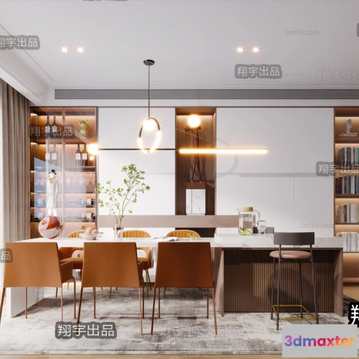 1361292 - Dining Room - Modern Style Interior 3D Scenes - 001 3D Max