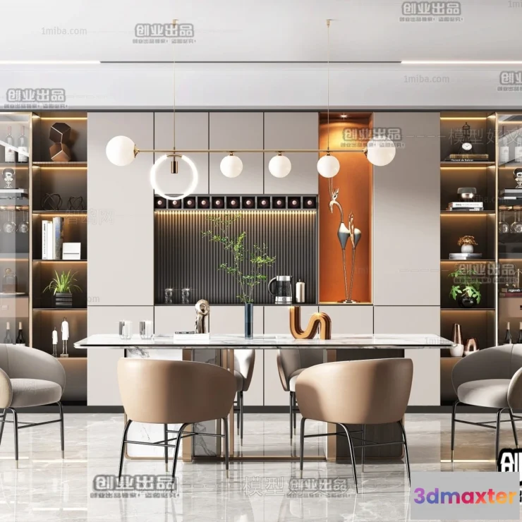 1361792 - Dining Room - Modern Style Interior 3D Scenes - 008 3D Max