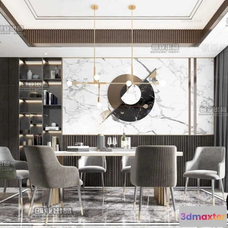 1363076 - Dining Room - Modern Style Interior 3D Scenes - 027 3D Max