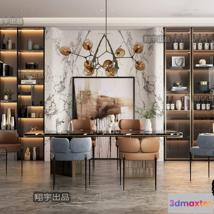 1363974 - Dining Room - Modern Style Interior 3D Scenes - 040 3D Max