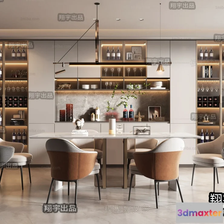 1364248 - Dining Room - Modern Style Interior 3D Scenes - 044 3D Max