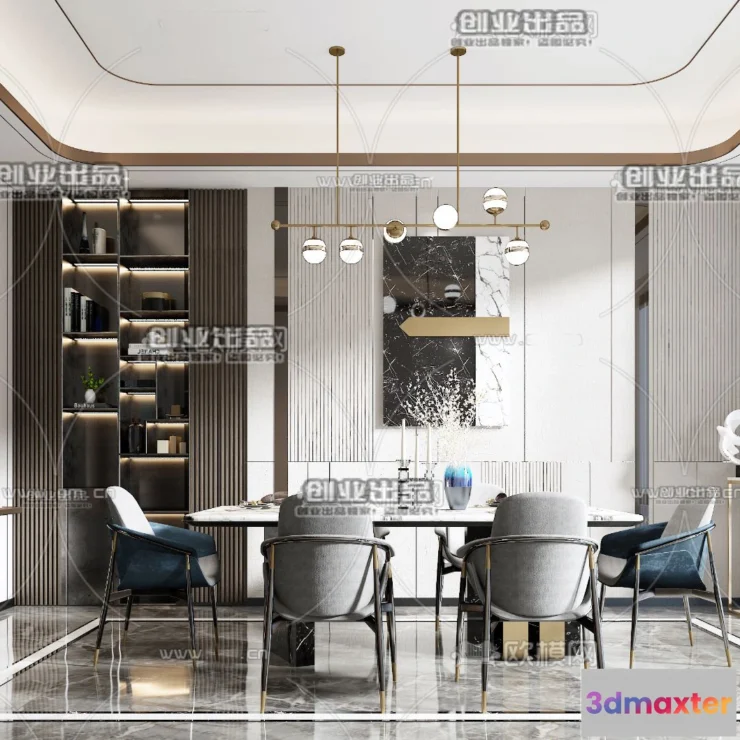 1364322 - Dining Room - Modern Style Interior 3D Scenes - 045 3D Max