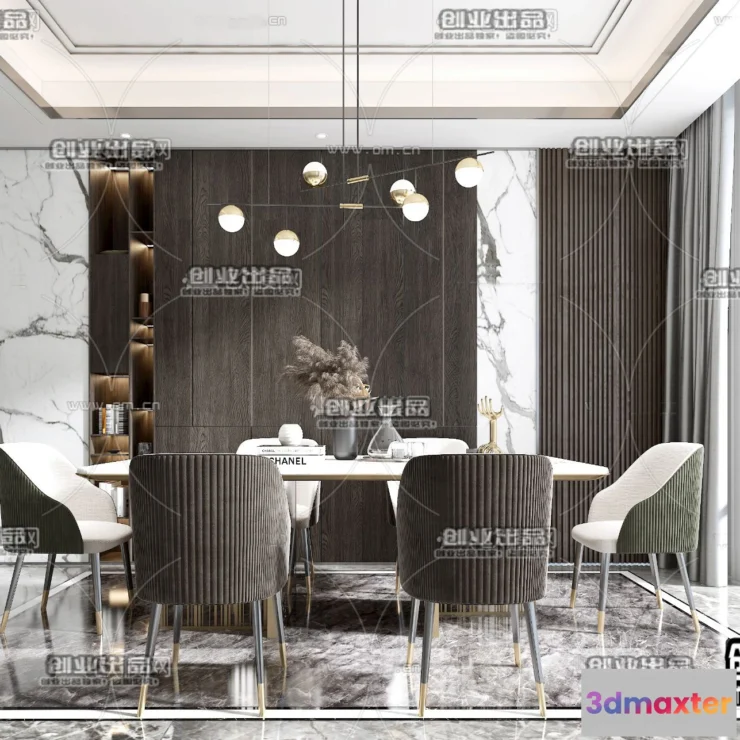 1364858 - Dining Room - Modern Style Interior 3D Scenes - 053 3D Max