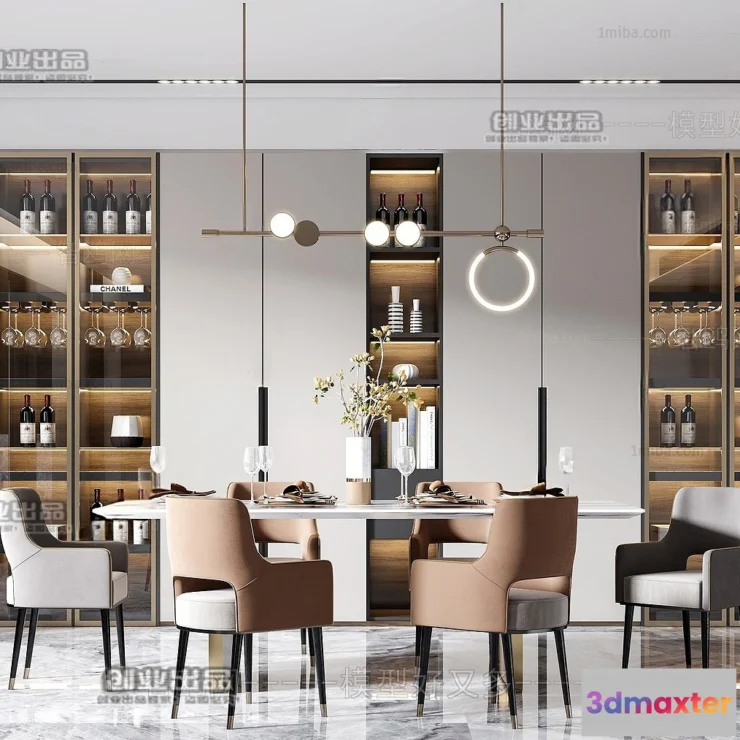 1365487 - Dining Room - Modern Style Interior 3D Scenes - 062 3D Max
