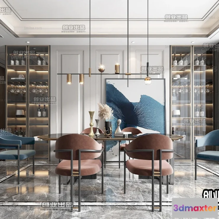 1365623 - Dining Room - Modern Style Interior 3D Scenes - 064 3D Max
