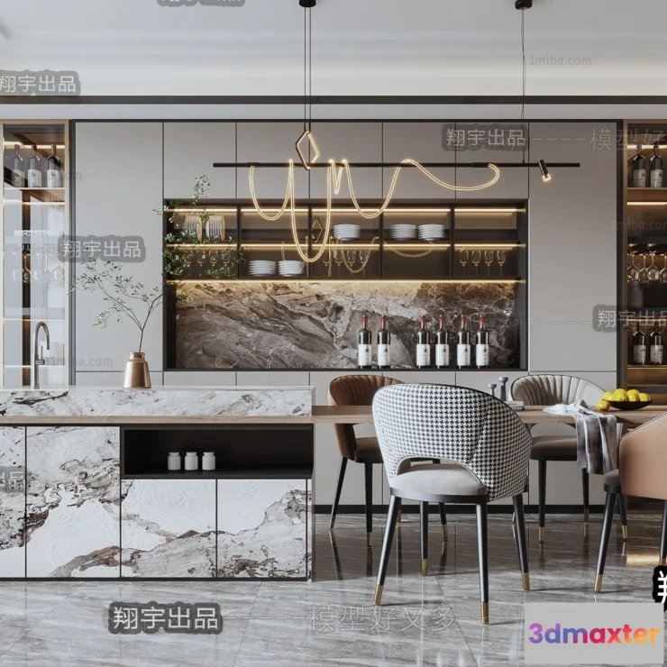 1365750 - Dining Room - Modern Style Interior 3D Scenes - 066 3D Max