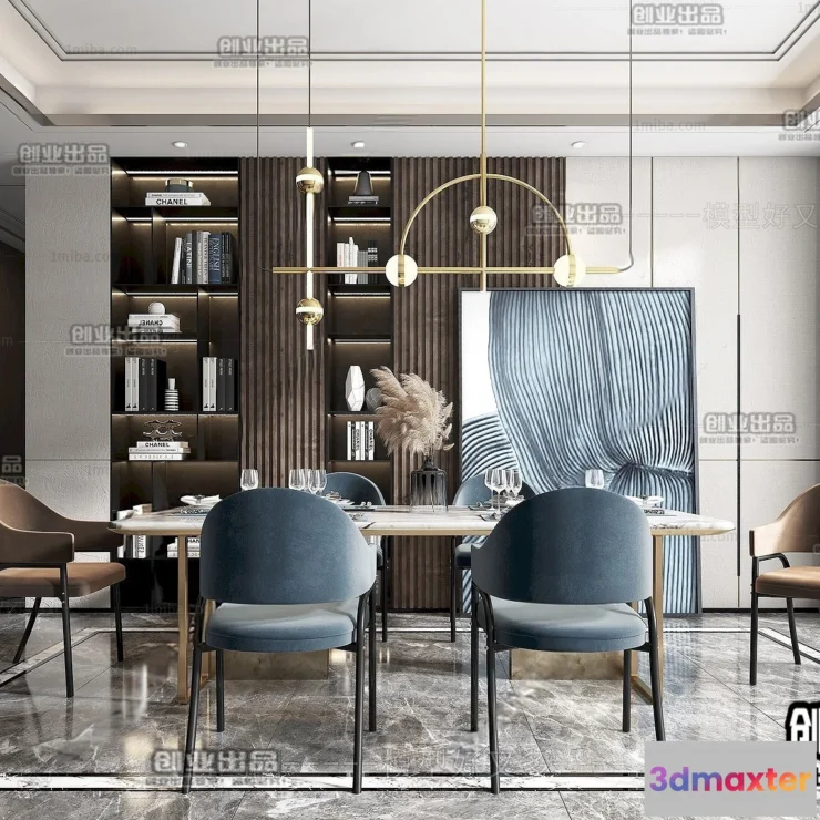 1365882 - Dining Room - Modern Style Interior 3D Scenes - 068 3D Max