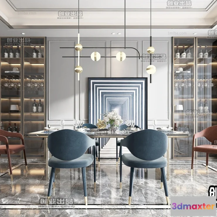 1366018 - Dining Room - Modern Style Interior 3D Scenes - 070 3D Max