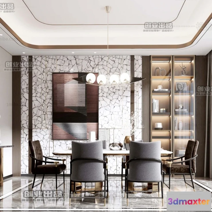 1366082 - Dining Room - Modern Style Interior 3D Scenes - 071 3D Max