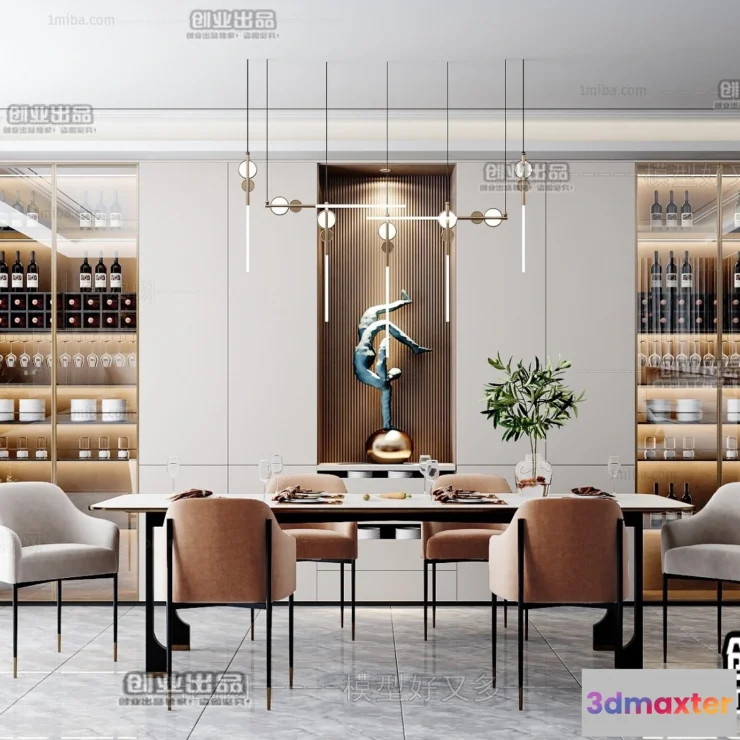 1366217 - Dining Room - Modern Style Interior 3D Scenes - 073 3D Max