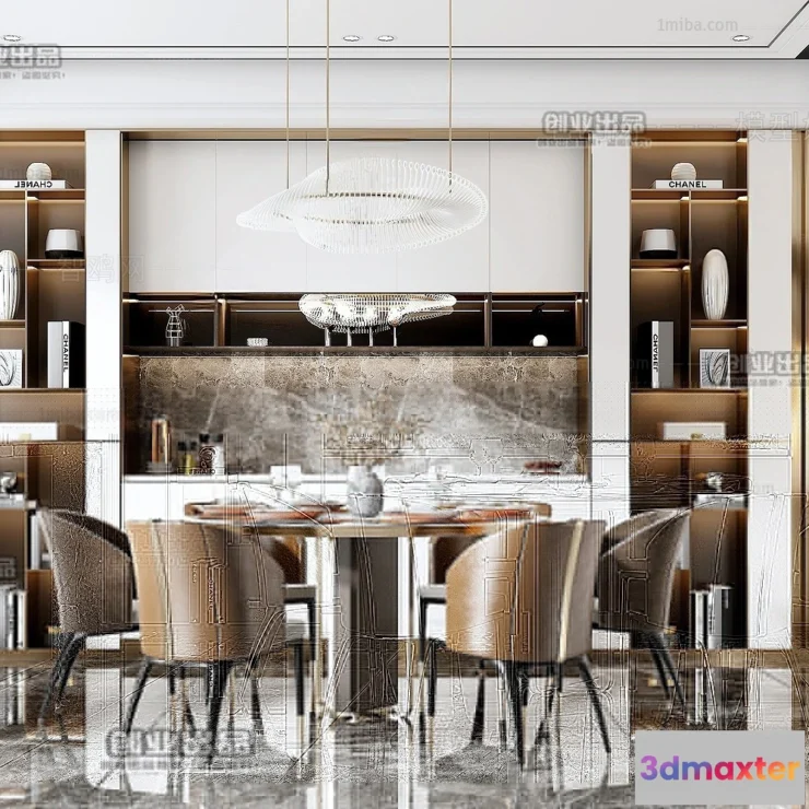 1366416 - Dining Room - Modern Style Interior 3D Scenes - 076 3D Max