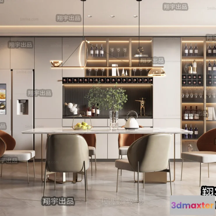 1366478 - Dining Room - Modern Style Interior 3D Scenes - 077 3D Max