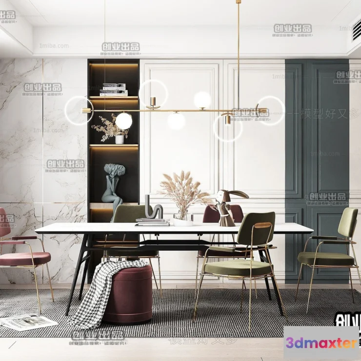 1366540 - Dining Room - Modern Style Interior 3D Scenes - 078 3D Max