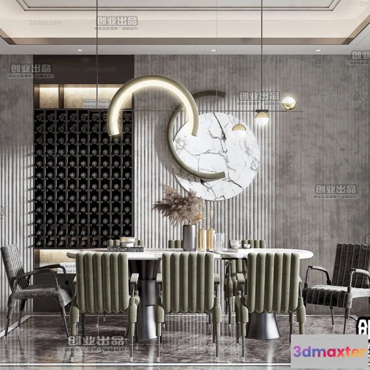 1366618 - Dining Room - Modern Style Interior 3D Scenes - 079 3D Max