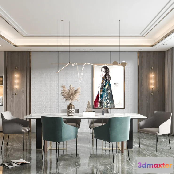 1366794 - Dining Room - Modern Style 3D Scenes - Interior Design - 011 3D Max