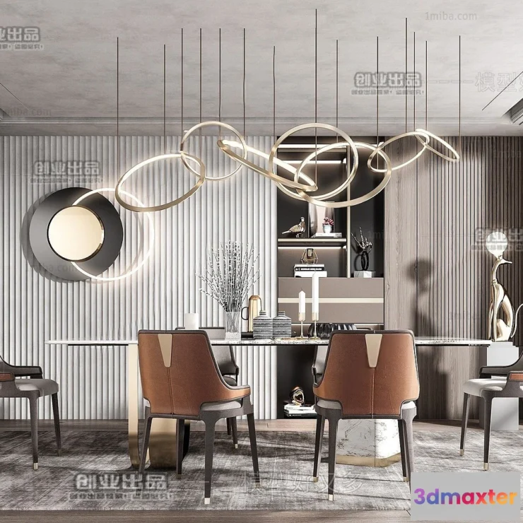 1366886 - Dining Room - Modern Style Interior 3D Scenes - 083 3D Max