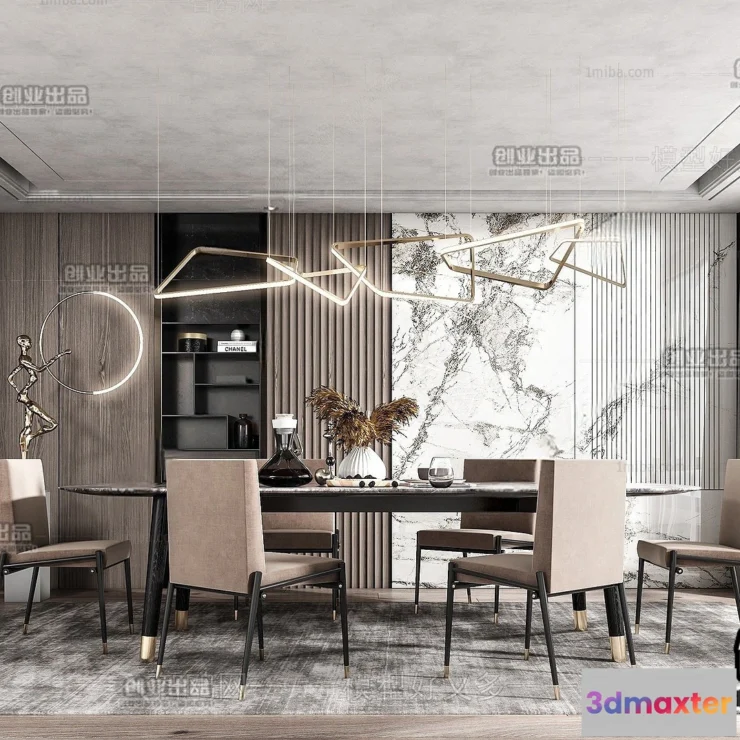 1367017 - Dining Room - Modern Style Interior 3D Scenes - 085 3D Max