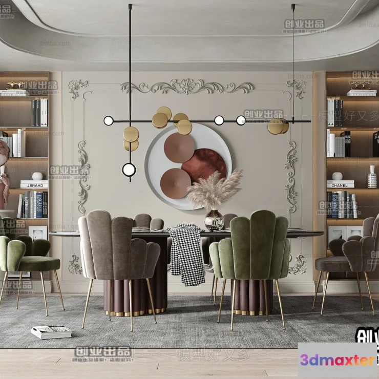 1367077 - Dining Room - Modern Style Interior 3D Scenes - 086 3D Max