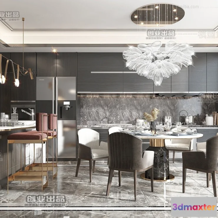 1367292 - Dining Room - Modern Style Interior 3D Scenes - 089 3D Max