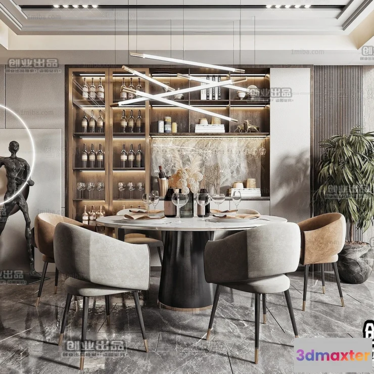 1367361 - Dining Room - Modern Style Interior 3D Scenes - 090 3D Max