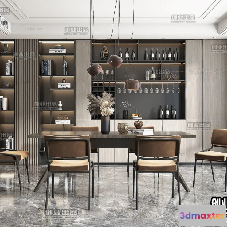 1367419 - Dining Room - Modern Style Interior 3D Scenes - 091 3D Max