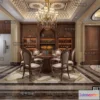 1368200 - Dining Room 3D Interior Scene Model - European Style - 021 3D Max