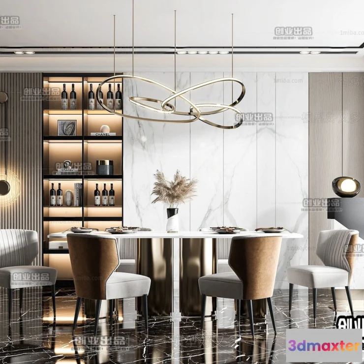 1368380 - Dining Room - Modern Style Interior 3D Scenes - 105 3D Max