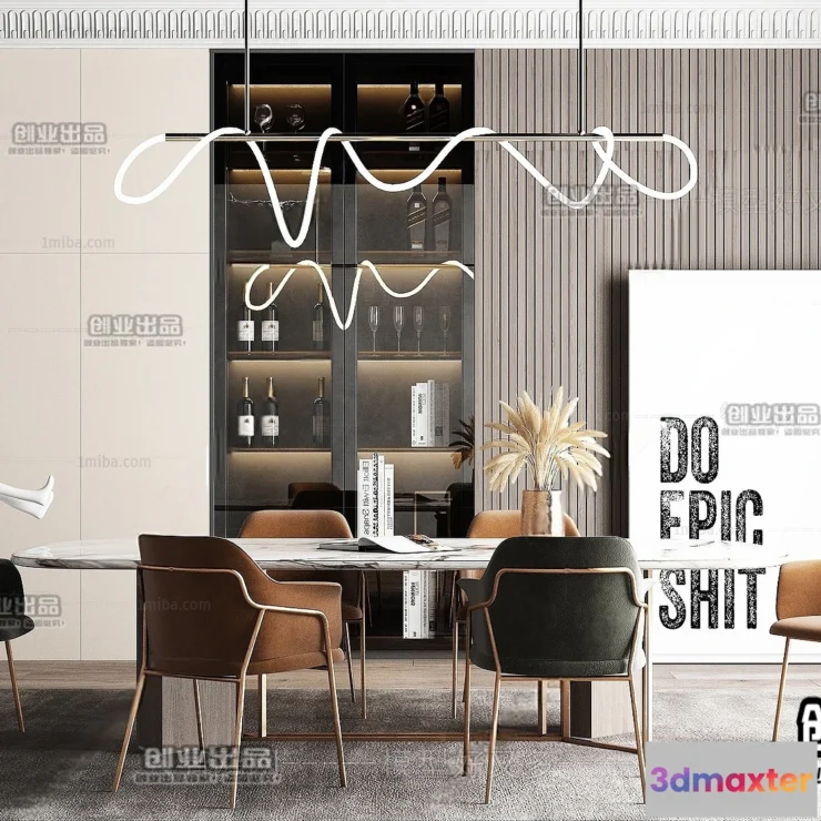 1368454 - Dining Room - Modern Style Interior 3D Scenes - 106 3D Max