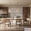 1369064 - Dining Room 3D Interior Scene Model - Wabi Sabi Style - 053 3D Max