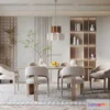 1369126 - Dining Room 3D Interior Scene Model - Wabi Sabi Style - 054 3D Max