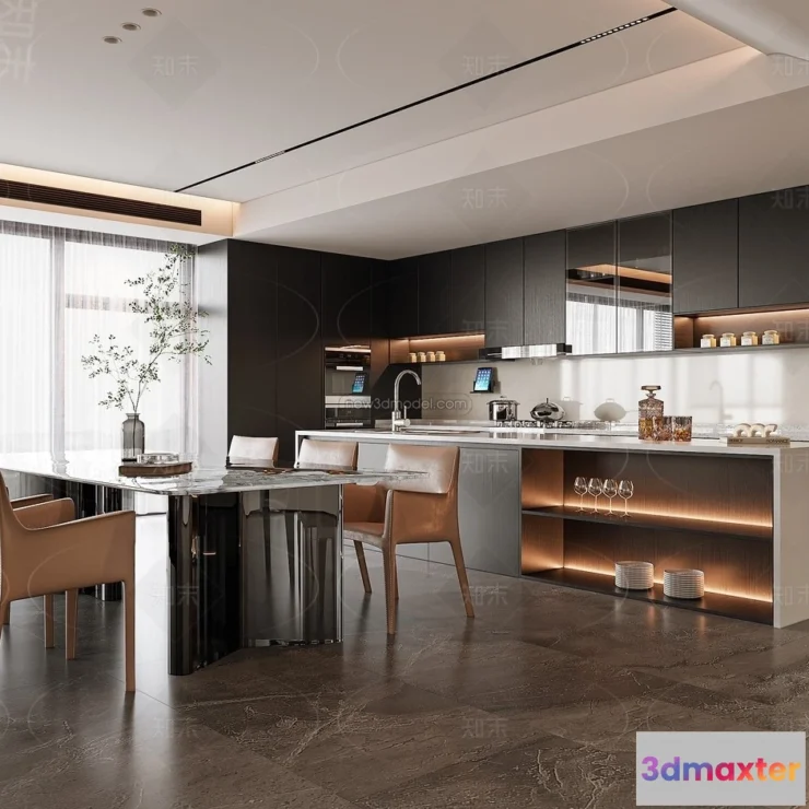 1369216 - Dining Room - 3D Interior Scene - Italian Style - 002 3D Max