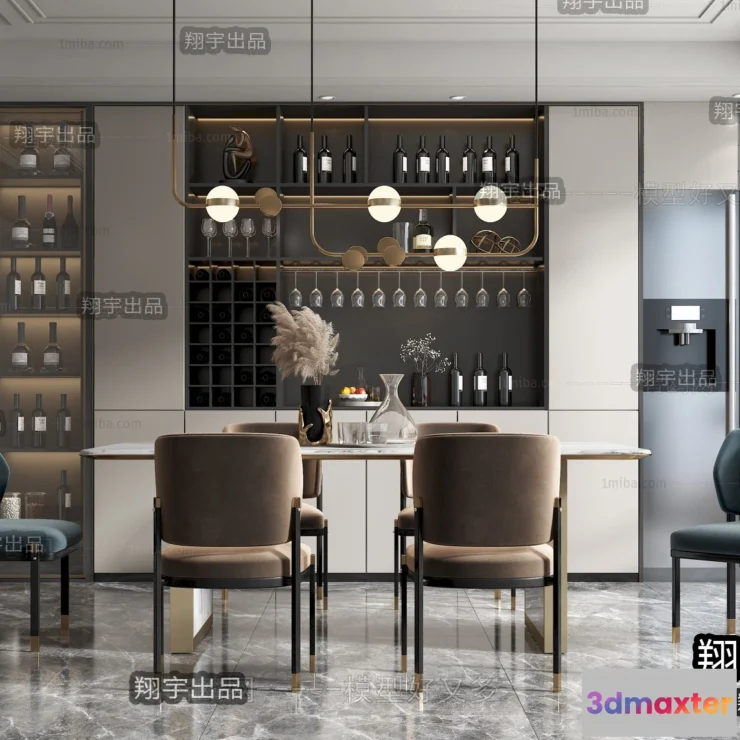 1369554 - Dining Room - Modern Style Interior 3D Scenes - 122 3D Max