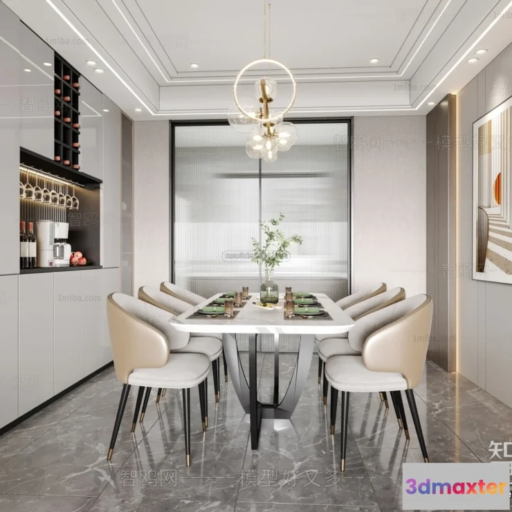 1369942 - Dining Room - 3D Interior Scene - Italian Style - 013 3D Max