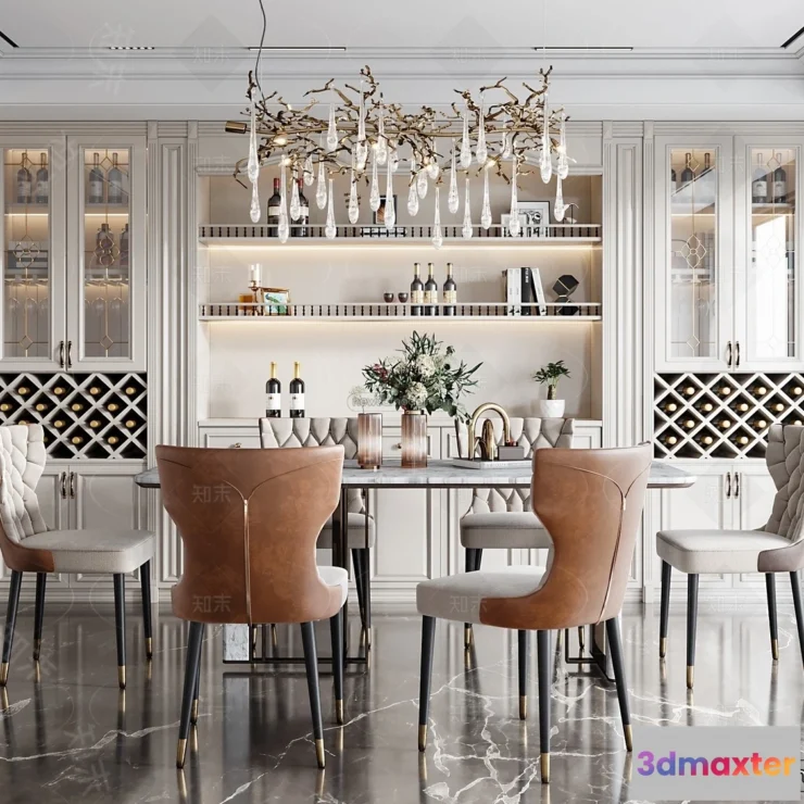 1370011 - Dining Room - 3D Interior Scene - Italian Style - 014 3D Max