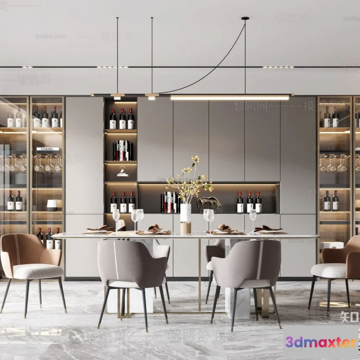 1370081 - Dining Room - 3D Interior Scene - Italian Style - 015 3D Max