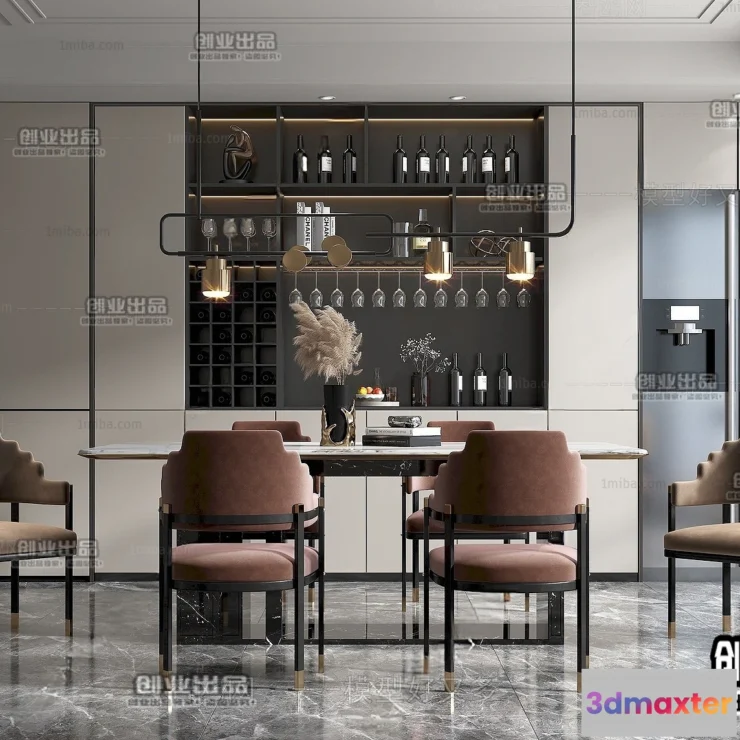 1370124 - Dining Room - Modern Style Interior 3D Scenes - 131 3D Max
