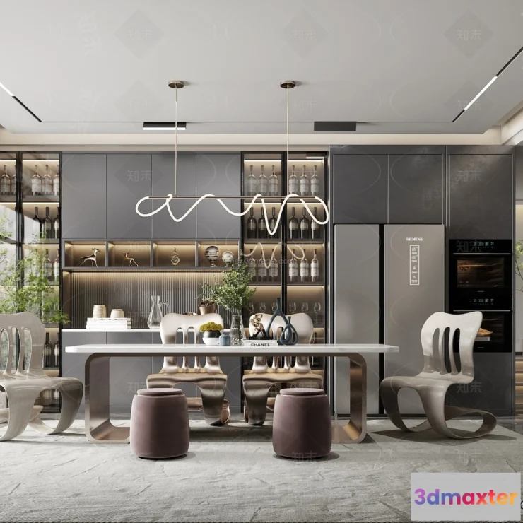 1370288 - Dining Room - 3D Interior Scene - Italian Style - 018 3D Max