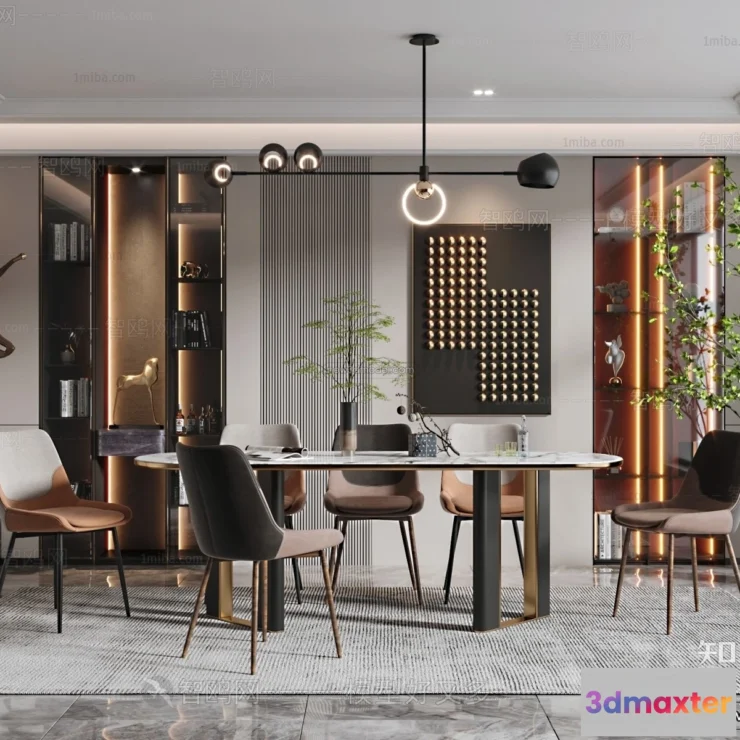 1370354 - Dining Room - 3D Interior Scene - Italian Style - 019 3D Max