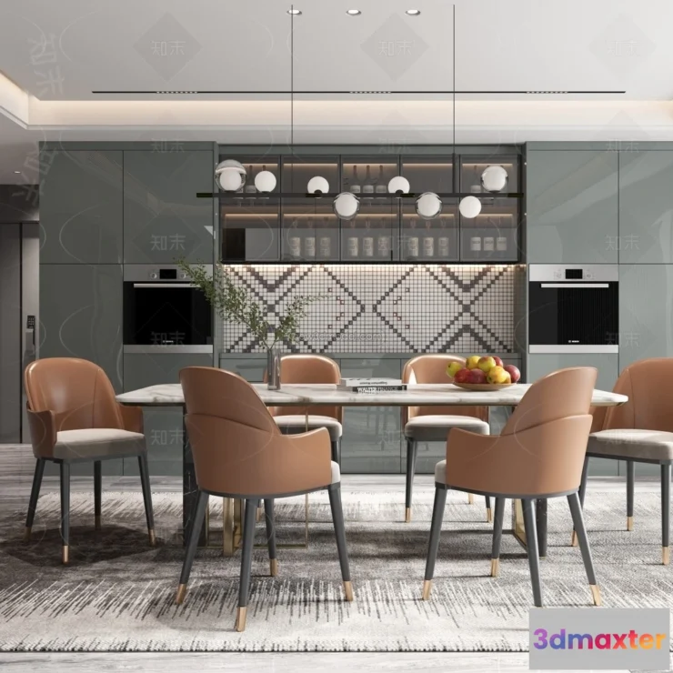 1370559 - Dining Room - 3D Interior Scene - Italian Style - 022 3D Max
