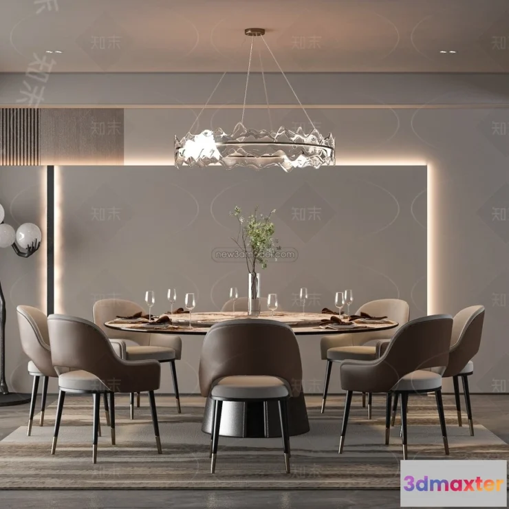 1370770 - Dining Room - 3D Interior Scene - Italian Style - 025 3D Max