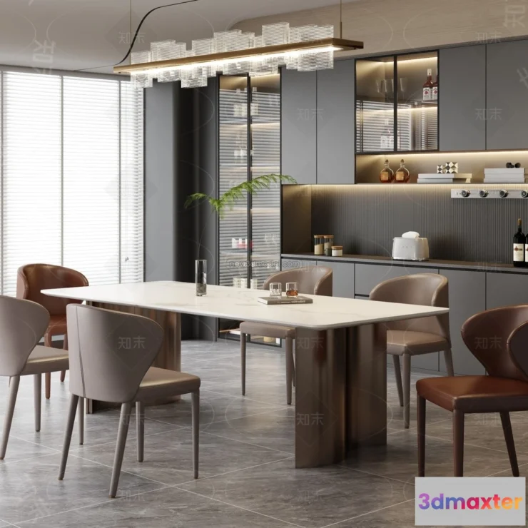 1371016 - Dining Room - 3D Interior Scene - Italian Style - 029 3D Max