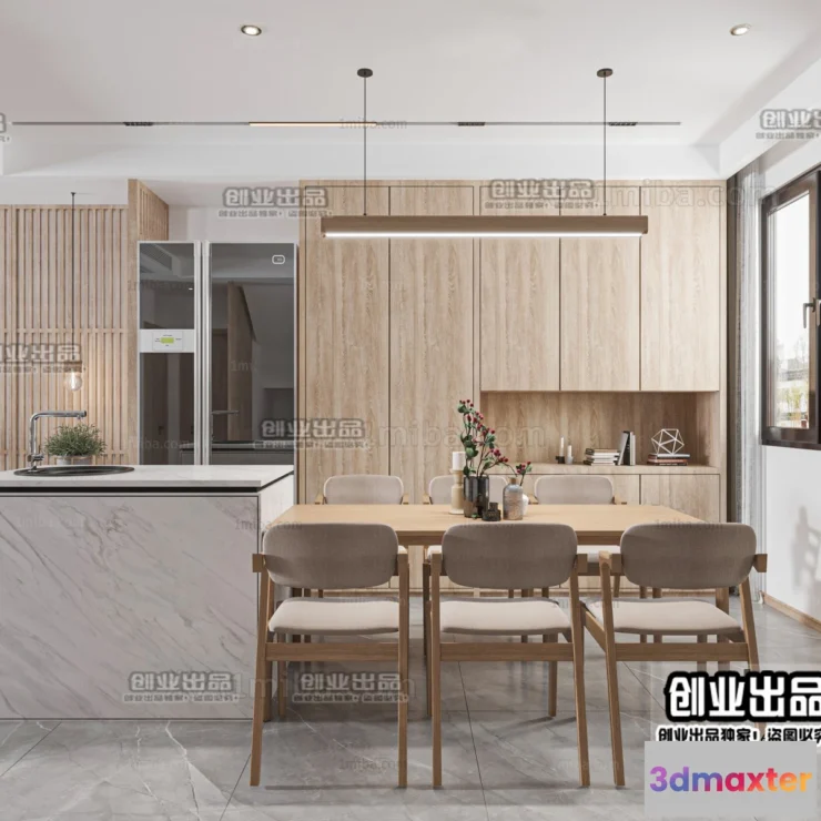 1373358 - Dining Room 3D Interior Scene - Japanese Style - 046 3D Max