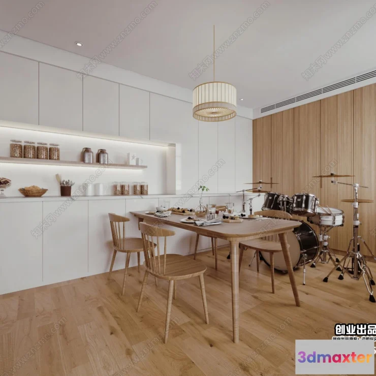 1373433 - Dining Room 3D Interior Scene - Japanese Style - 047 3D Max
