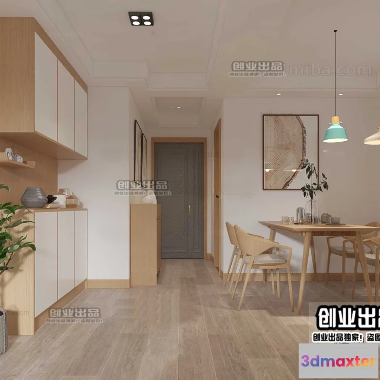 1373899 - Dining Room 3D Interior Scene - Japanese Style - 054 3D Max