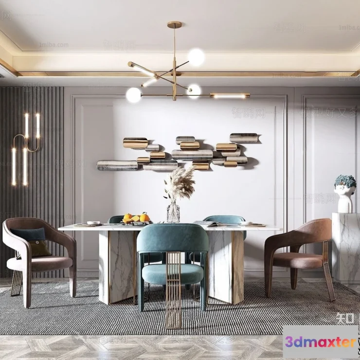 1380699 - Dining Room - Villas 3D Interior Scene - 3D Models - 003 3D Max
